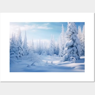 Winter Forest Serene Landscape Surreal Posters and Art